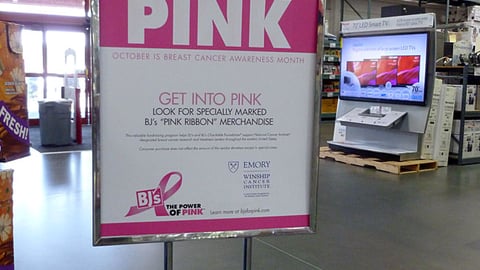 BJ's 'Power of Pink' Stanchion Sign