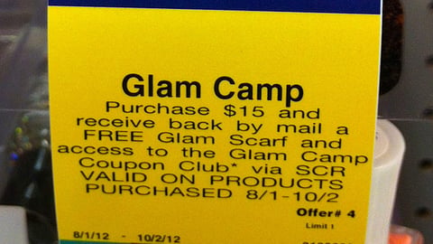 Rite Aid 'Glam Camp' Shelf Tag