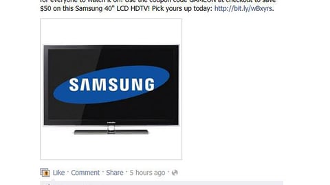Sears Samsung Facebook Status Update