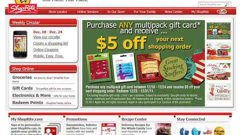 ShopRite Gift Card Carousel Ad