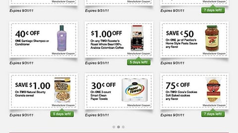 SmartSource Xpress 'My Coupons' Page