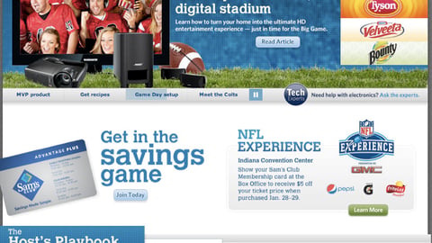 Sam's Club 'Game Day Central' Landing Page
