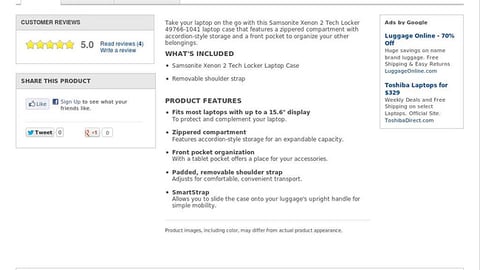Samsonite Tech Locker Bestbuy.com Product Page