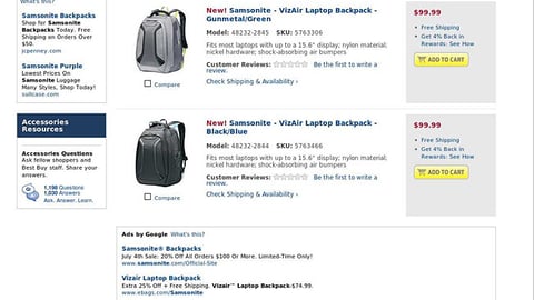 Samsonite VizAir Bestbuy.com Product Page