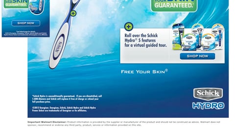 Schick Walmart.com Display Ad/Brand Showcase