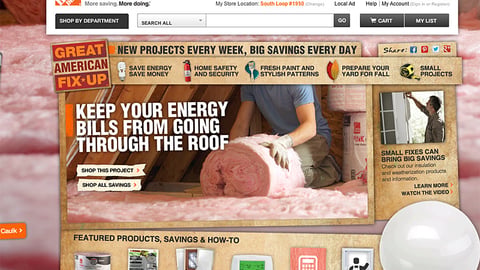 Home Depot 'Great American Fix-Up' Landing Page
