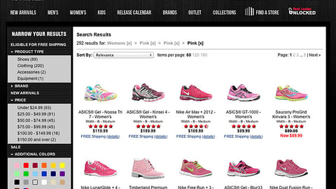 Foot Locker 'Pink Ribbon' Product Page