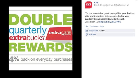 CVS 'Double Rewards' Facebook Update