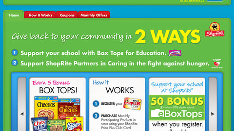 ShopRite 'Shop Once. Give Twice' Home Page