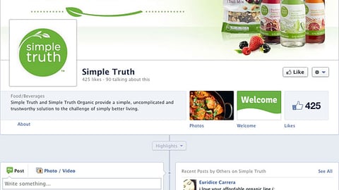 Kroger 'Simple Truth' Facebook Page