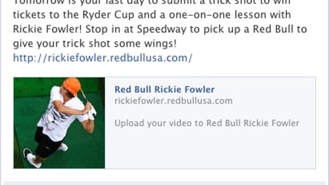 Speedway Red Bull 'Trick Shot' Facebook Update
