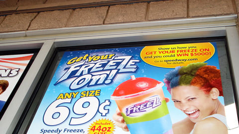 Speedway 'Get Your Freeze On' Window Poster