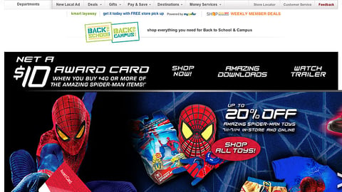 Kmart 'The Amazing Spider-Man' Microsite