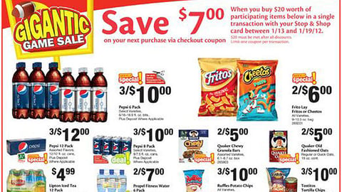 Stop & Shop PepsiCo 'Gigantic Game Sale' Feature