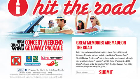 Coca-Cola Circle K 'Hit the Road' Page