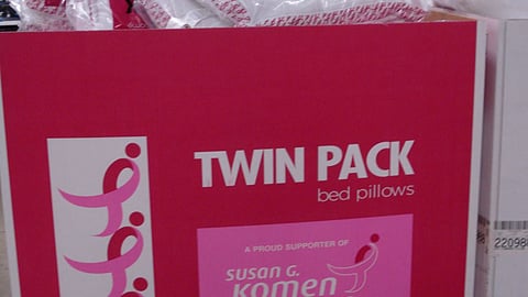 Susan G. Komen Bed Pillows Pallet Display