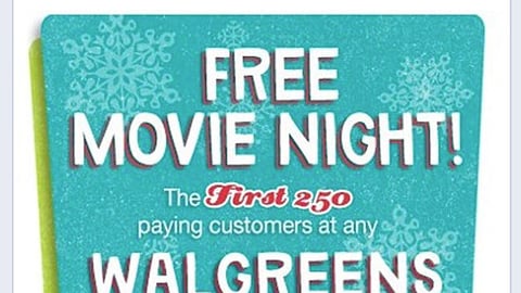 Walgreens 'Free Movie Night' Facebook Update