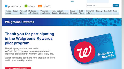 Walgreens Rewards Temporary Landing Page