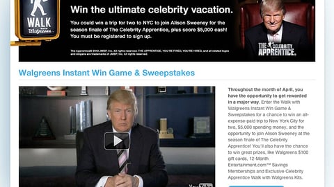 Walgreens 'Celebrity Apprentice' Landing Page