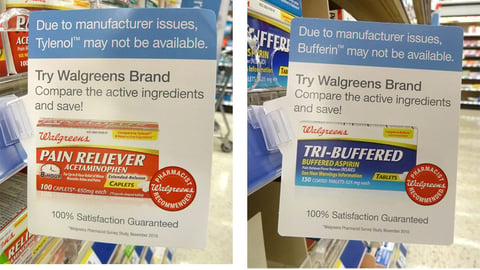 Walgreens 'Manufacturer Issues' Shelf Talkers