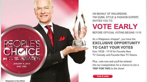 Walgreens 'People's Choice Awards' Landing Page