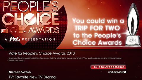 P&G Walgreens 'People's Choice Awards' Promotional Site