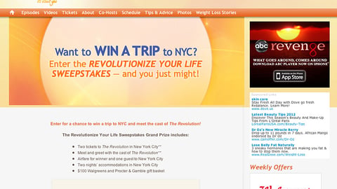 ABC P&G Walgreens 'The Revolution' Sweeps Entry Page