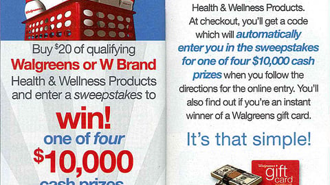 Walgreens 'Save & Win' Coupon Book Feature