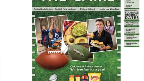 Winn-Dixie 'Bring Home the Game' Home Page Ad