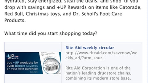Rite Aid Black Friday Facebook Update