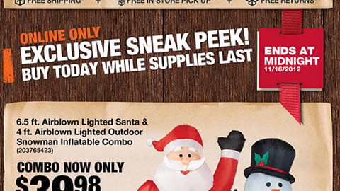 Home Depot Black Friday 'Sneak Peak' Email