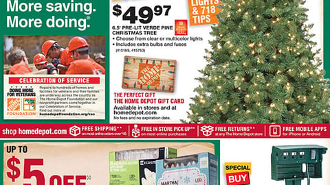 Home Depot 'Brighter Christmas Savings' Feature