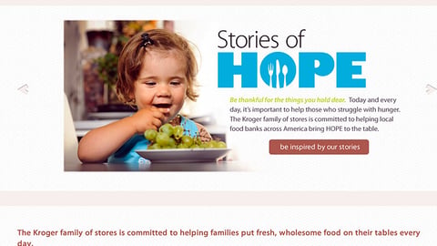 Kroger 'Bringing Hope' Home Page