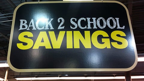 CVS 'Back 2 School Savings' Ceiling Sign