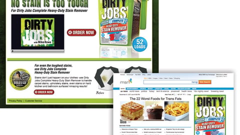 'Dirty Jobs' Cleaning Supplies Website and Ad