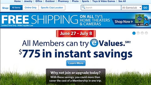 Sam's Club 'eValues' Carousel Ad