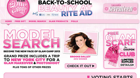 Rite Aid 'Glam Camp' Website