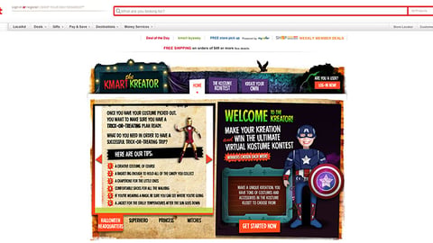 Kmart 'Kostume Kontest' Landing Page