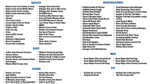 Kroger 'Daytona 500' Shopping List