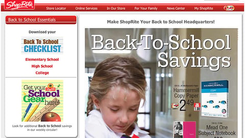 ShopRite 'Back-to-School' Landing Page