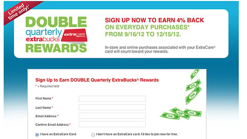 CVS 'Double Rewards' Landing Page