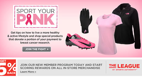 Sports Authority 'Sport Your Pink' Email Ad