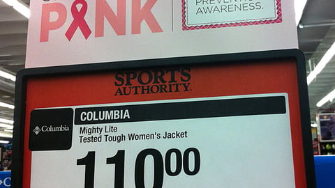 Sports Authority 'Sport Your Pink' Sign