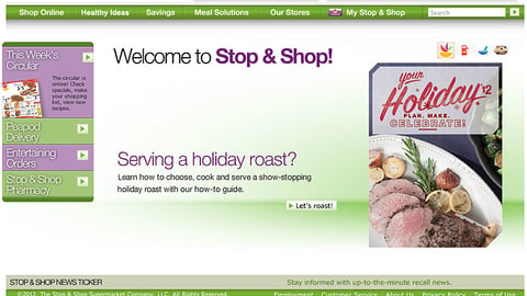 Stop & Shop 'Your Holiday '12' Carousel Ad