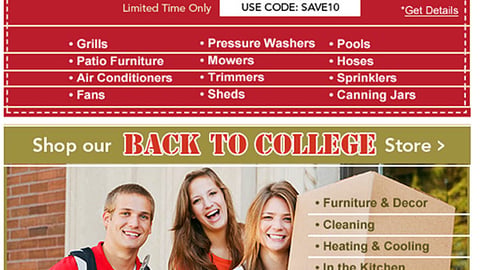 True Value 'Back to College' Email