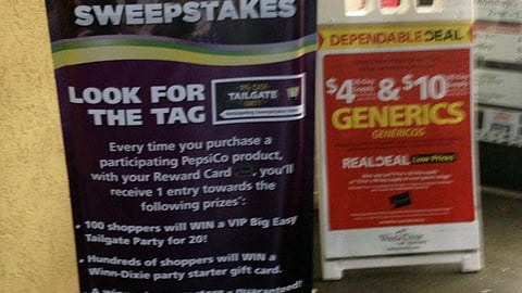 Winn-Dixie PepsiCo 'Big Easy Tailgate Party' Standee