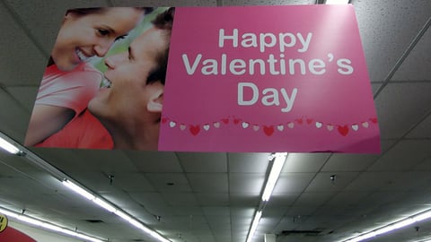 Dollar General 'Happy Valentine's Day' Ceiling Sign