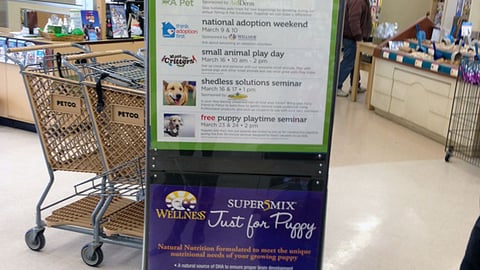 Petco 'March Events' Stanchion Sign