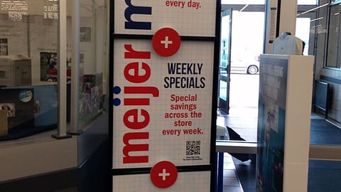 'Meijer Math' Stanchion Sign