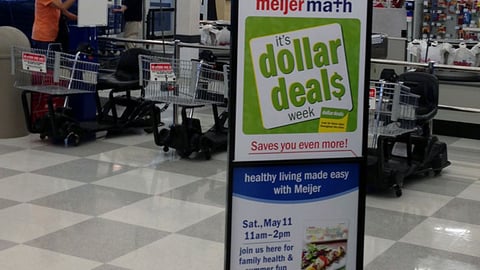 Meijer 'Dollar Deals' Stanchion Sign